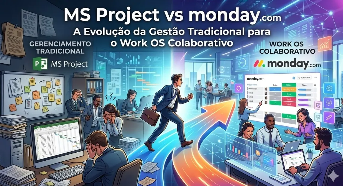 MS Project vs monday.com A Evolução da Gestão Tradicional para o Work OS Colaborativo