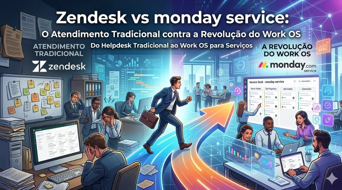 Zendesk vs monday service O Atendimento Tradicional contra a Revolução do Work OS
