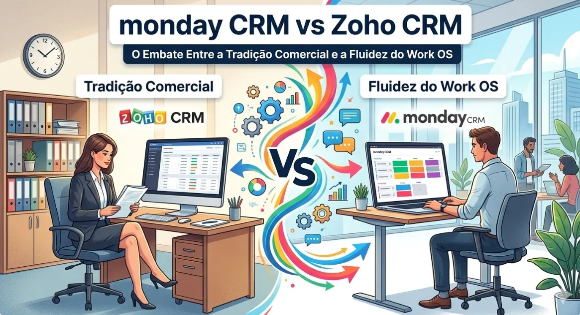 monday CRM vs Zoho CRM O Embate Entre a Tradição Comercial e a Fluidez do Work OS