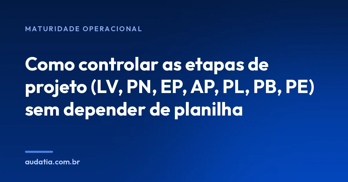 Controle de etapas de projeto sem depender de planilha